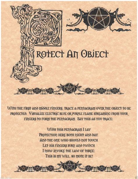 Wiccan defensive spell object